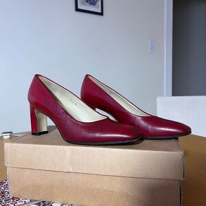 Vintage Square toe pumps Real Leather